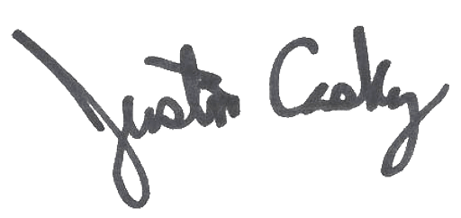 Justin's signature